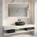 Toros Black Rustic Marble Above Vanity Bathroom Oval Sink (W)14" (L)17" (H)6"