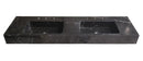 Toros Black Marble Double Sink Wall-mount Bathroom Sink Polished (W)18" (L)60" (H)6" front top view