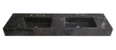 Black Marble 60 Inch Wall Mount Vanity With Double Bathroom Sinks