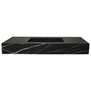 Toros Black Marble Rectangular Wall-mount Bathroom Sink (W)20" (L)48" (H)6" front view