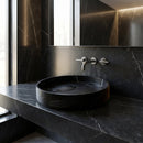 Toros Black Natural Stone Marble Artistic Vessel Sink Polished (D)17.5" (H)6"