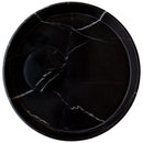 Polished Black Marble Circular Vessel Sink 17.5 Inches Bathroom