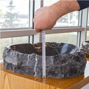 Toros Black Marble Natural Stone Vessel Sink (W)17" (L)17" (H)5"