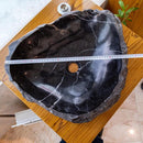 Handcrafted Black Marble Vessel Sink Natural Stone Bathroom Basin