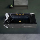 GMStone Luxury Black Marble Wall Mount Bathroom Sink Vanity