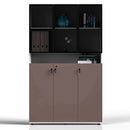 Thurby · Office Cabinet w/ Glass Panel Display Shelves