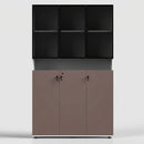 Thurby · Office Cabinet w/ Glass Panel Display Shelves