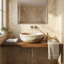 Traonyx Travertine Onyx Natural Stone Vessel Sink (D)16" (H)6"