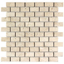 travertine mosaic 1x2 brick 10095992 light tumbled product shot single
