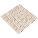 travertine mosaic 2x2 ivory beige 10096612 honed filled product shot single angle