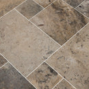 travertine pavers silver pattern tumbled floor tile LPAVTSIL10KITS multiple tiles angle view