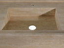Troia Beige Travertine Rectangular Wall-mount Bathroom Sink (W)20" (L)54" (H)6" front closeup view