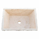 Light Beige Travertine Natural Stone Rustic Vessel Sink Hand Chiseled