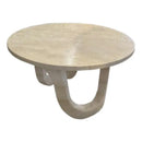 Light Travertine Vein-cut Round Polished Coffee Table 24inch