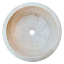 Troia Light Travertine Natural Stone Above Vanity Tapered Bathroom Sink (D)16" (H)6" top view product shot
