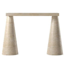 White Travertine Console Table - Polished Finish Cone Legs 15x40