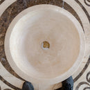 GMSTONE Natural Travertine Vessel Bathroom Sink 12.5 Inch Round Stone