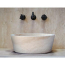 Light Beige Natural Travertine Stone Conical Vessel Bathroom Sink
