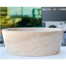 Light Beige Natural Travertine Stone Conical Vessel Bathroom Sink