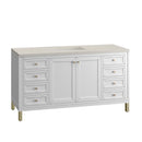 James Martin Chicago 60" Single Bathroom Vanity, Glossy White