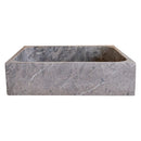 Tundra Gray Marble Farmhouse Bathroom Sink Handcrafted Apron Front