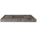 Wall Mount Tundra Grey Marble Bathroom Sink Rectangular Handcrafted