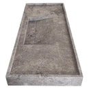 Wall Mount Tundra Grey Marble Bathroom Sink Rectangular Handcrafted