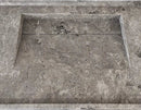 Wall Mount Tundra Grey Marble Bathroom Sink Rectangular Handcrafted