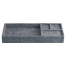Handcrafted Tundra Gray Marble Wall Mount Bathroom Vanity Sink