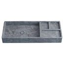 Handcrafted Tundra Gray Marble Wall Mount Bathroom Vanity Sink