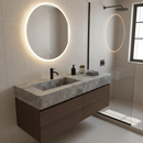 Tundra Gray Marble Wall-mount Vanity Top Sink (W)20" (L)48"