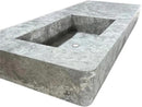 Gray Marble Wall Mounted Rectangular Bathroom Sink 20 In X 48