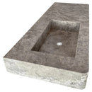 Tundra Gray Marble Wall-mount Vanity Top Sink (W)20" (L)48"