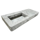 Gray Marble Wall Mounted Rectangular Bathroom Sink 20 In X 48