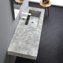 Gray Marble Wall Mounted Rectangular Bathroom Sink 20 In X 48