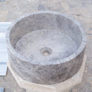 Natural Stone Tundra Grey Marble Above Vanity Bathroom Sink Polished (D)16.5" (H)6" angle view