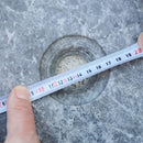 tundra grey marble vessel sink d16 h6.5 top drain hole measurement view