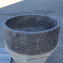 tundra grey marble vessel sink d16 h6.5 side view
