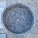 tundra grey marble vessel sink d16 h6.5 top view