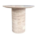Tuscany Beige Travertine Handcrafted Oval Coffee Table Fluted Legs 24x50