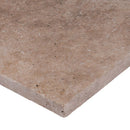 tuscany walnut travertine pavers 16x16in tumbled floor tile LPAVTWAL1616T one tile profile view
