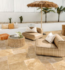 tuscany walnut travertine pavers pattern tumbled floor tile LPAVTWAL10KITS room scene view 2
