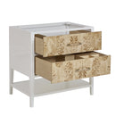 James Martin Olena 36" Single Bathroom Vanity, Polished White and Light Mappa Burl