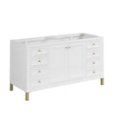 James Martin Chicago 60" Double Bathroom Vanity, Glossy White