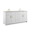 James Martin Bellshire 72" Double Bathroom Vanity, Bright White