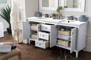 James Martin Palisades 72" Double Bathroom Vanity, Bright White