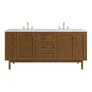 James Martin Laurent 72" Dual Mount Double Bathroom Vanity, Honey Oak