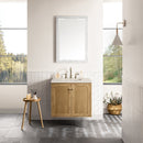James Martin Laurent 30" Dual Mount Single Bathroom Vanity, Light Natural Oak