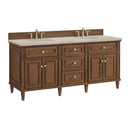 James Martin Lorelai 72" Double Bathroom Vanity, Mid-Century Walnut