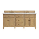 James Martin Lorelai 72" Double Bathroom Vanity, Light Natural Oak
